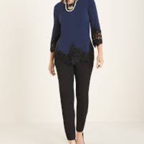 Chico's Lace Hem Top 0 Small NWOT - Picture 2 of 7